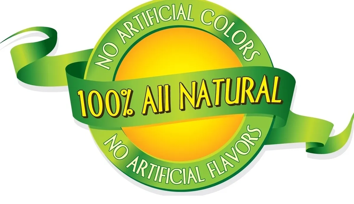A vibrant 100% All Natural badge with no artificial colors or flavors.