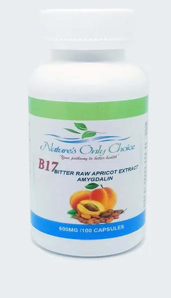 B17 apricot extract capsules bottle.