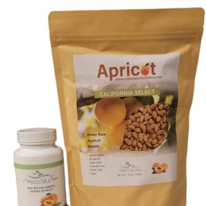 Apricot seeds packet and supplement bottle.
